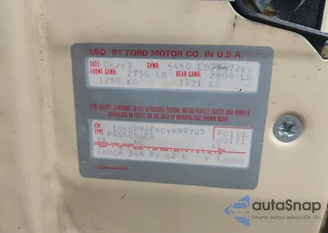 1983 Lincoln Mark Vi из США, поврежденный, VIN 1MRBP98F4DY699705